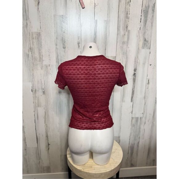 NOBO red mesh blouse size medium - Picture 2 of 8